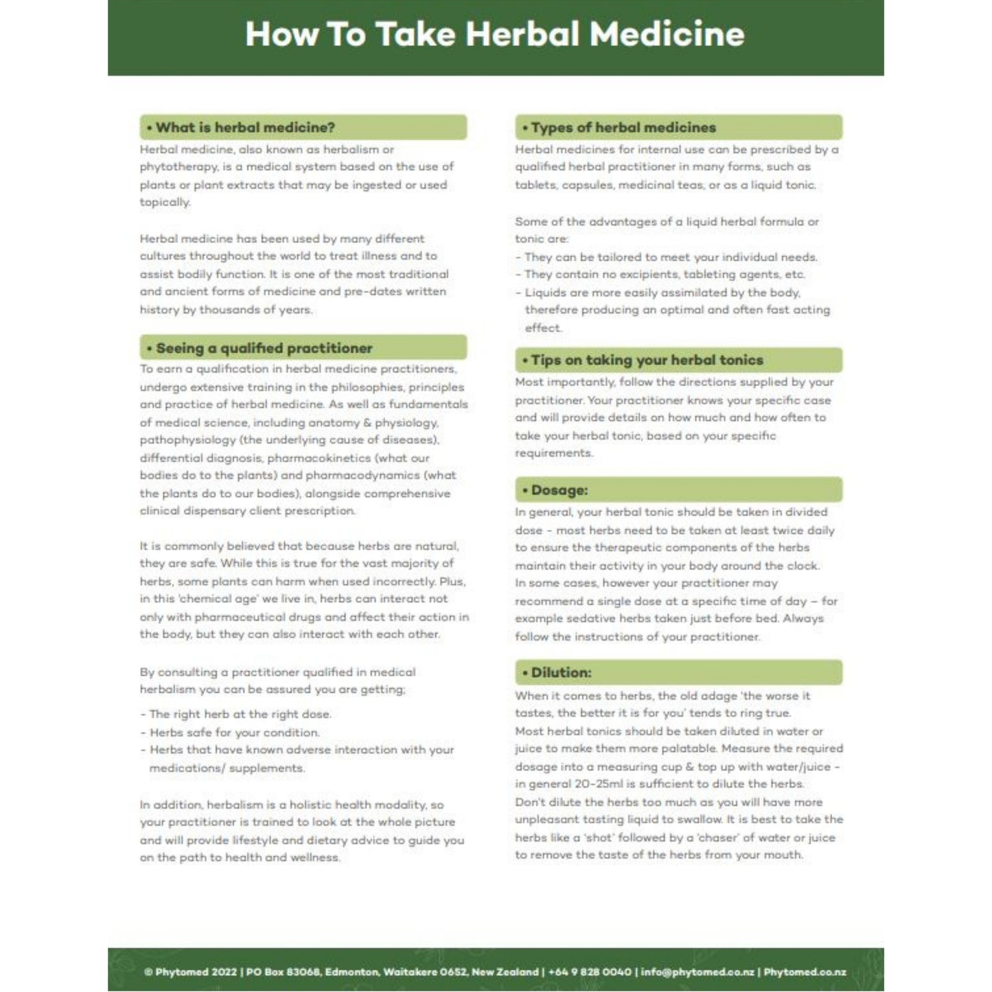 How to take your Herbal Medicine Pad